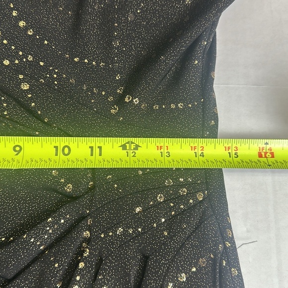 Alex Evenings Women’s Size 8 Black Gold 3/4 Sleeve Midi Knee Length Dress - Picture 10 of 13